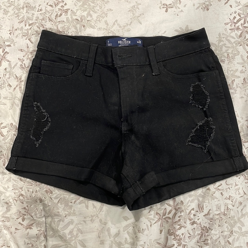 Black jean shorts
